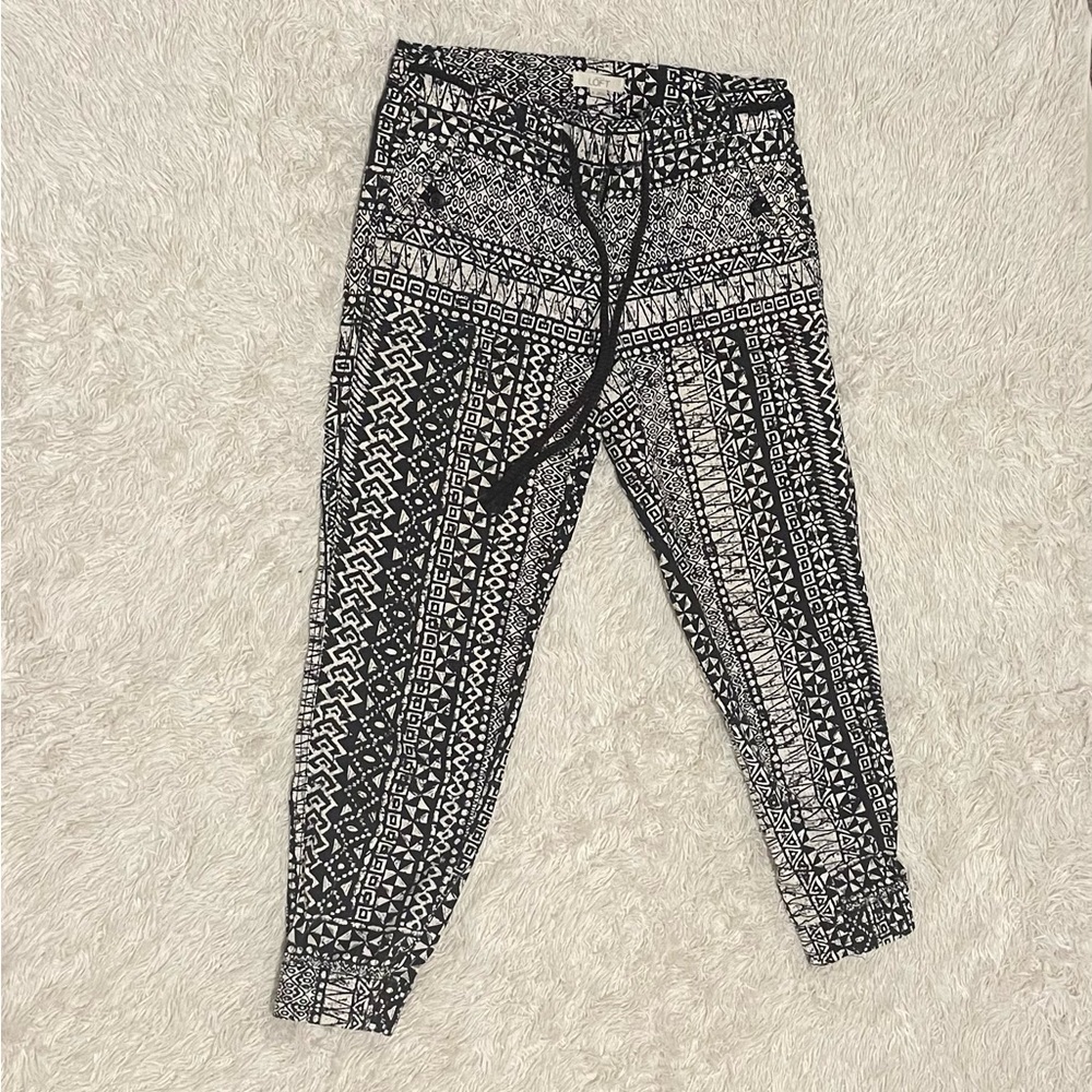 LOFT Tribal Print Cuffed Cargo Pants